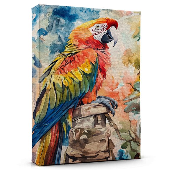 Macaw Military Canvas Wall Art Animal Decor, Macaw Military Canvas Prints Wild Animal Artwork for Living Room Bedroom Office 190HD721