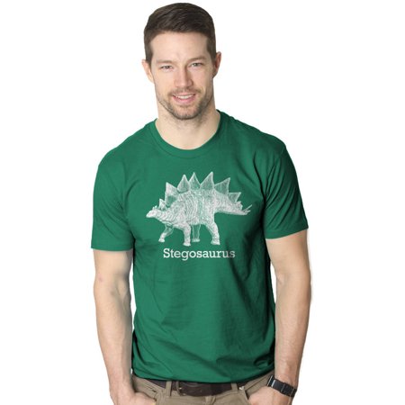 T-shirt Vintage Dog Tee - Crazy Dog T-shirts Stegosaurus Graphic T-Shirt Vintage Dinosaur Shirt - Green