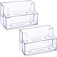 thumbnail image 1 of Tarjetero transparente de 2 niveles, organizador de soporte de tarjetas de plástico para oficina en casa, capacidad para 120 tarjetas, paquete de 2 Namotu WRJM-676, 1 of 7