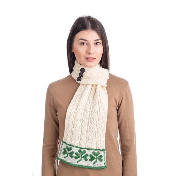 St Patrick's Day Ladies Loop Aran Wool Scarf