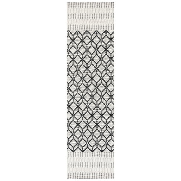SAFAVIEH Vermont Wayne Trellis Runner Rug, Ivory/Black, 2'3" x 8'