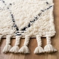 thumbnail image 4 of SAFAVIEH Casablanca Mackenzie Geometric Wool Shag Area Rug, Navy/Ivory, 4' x 6', 4 of 8