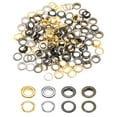 thumbnail image 1 of Uxcell 100 juegos de ojales de 3/8" con arandelas para cinturones, ropa, núcleos de cuentas, proyecto de bricolaje en oro, plata, gris y bronce, 1 of 7