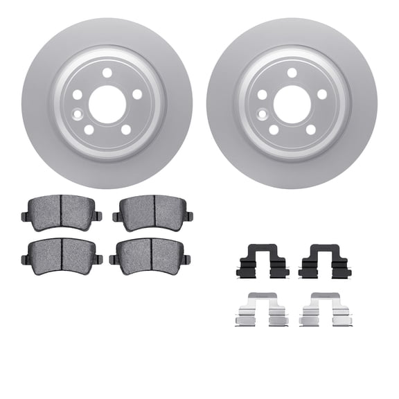 Dynamic Friction Company Rear Geospec Brake Rotors with 5000 Euro Ceramic Brake Pads includes Hardware 4612-27019
