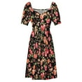 thumbnail image 5 of Ditsy Floral Casual Dress Flowers Print Stylish Dresses Sexy V Neck Cute Design Dress Big Size, 5 of 6