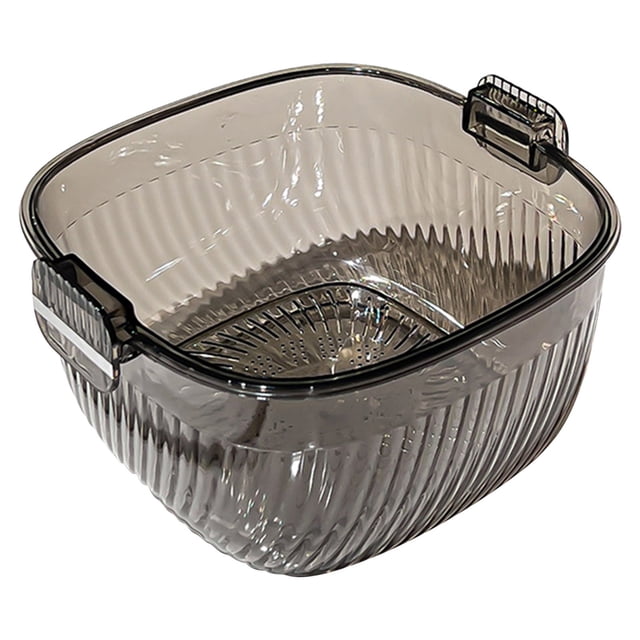 Double Layer Drainage Basket | Vegetable and Fruit Washing Colander with Drying Tray | Large Capacity Kitchen Strainer for Pasta and Salad | Food Grade Material
