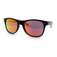 thumbnail image 4 of Mens Iconic Hipster Horn Rim Plastic Sunglasses [Black - Red Mirror], 4 of 8
