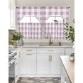 thumbnail image 4 of Pink Plaid Swag Curtains for Living Room/Bedroom Windows, Spring Summer Farmhouse Buffalo Checkered Kitchen Curtains and Valances Set 36 Inch Length, Light Filtering Swags Valance Curtain Panels, 4 of 5