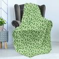 thumbnail image 4 of Banana Leaf Soft Flannel Fleece Blanket, Vivid Green Tropical Leaves Botany Ecology and Paradise Nature Theme, Cozy Plush for Indoor and Outdoor Use, 70" x 90", Green Pistachio Green, by Ambesonne, 4 of 5