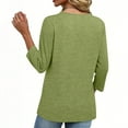 thumbnail image 6 of Women's Casual Solid Color Pleated Short Sleeve V-Neck Blouse for Spring and Summer, 6 of 8