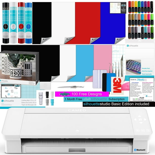 silhouette cameo 4 white bundle 4 rolls of vinyl 8