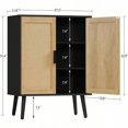 thumbnail image 3 of Storage Cabinet With 2 Shees And Rattan Doors Sideboard Buffet Cabinet With Storage Accent Cabinet Natural+ Black, 3 of 4