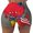 Dinosaur Super Hero Cartoon, variant on Naloa Dinosaur Super Hero Cartoon Biker Shorts for Women Seamless Scrunch Short Women’s Yoga Shorts for Gym Running Sport Shorts - Medium