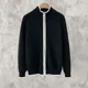 thumbnail image 5 of Suéter de punto para hombre, con cuello y cremallera, ropa para hombre, cárdigan con cremallera empalmada, sudadera negra, réplica informal de alta calidad TX, 5 of 5