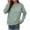 Mint Green, variant on Giftesty Women's New Ribbed Hoodie Casual Round Neck Pullover Long Sleeved Top