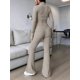 thumbnail image 4 of Conjunto de Dos Piezas para Mujer, Pantalón Corto de Larga con Cremallera y Pantalones, Chándal Sexy y Ajustado para Estar en Casa. Caqui XL, 4 of 8