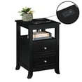 thumbnail image 5 of Convenience Concepts 24x15.75" Melbourne 2-Drawer End Table with Charging Station, Modern Black Wood, 5 of 8