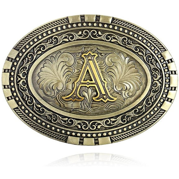 Western cowboy belt buckle initials ABCDEF TO Z Men's novelty upgraded belt accessories