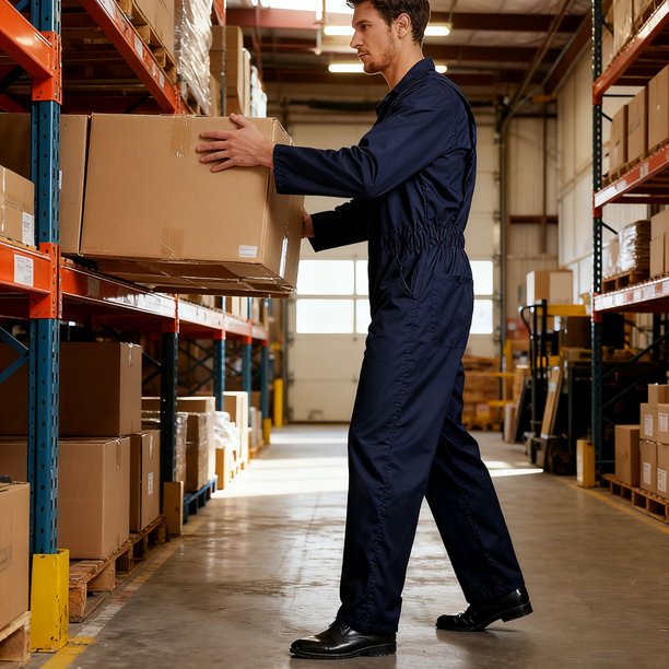 TOPTIE Men's Long Sleeve Coverall, Action Back Coverall Relaxed