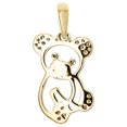 thumbnail image 3 of 10K Yellow Gold Round Diamond Teddy Bear Pendant 0.75" Statement Charm 1/12 CT., 3 of 6