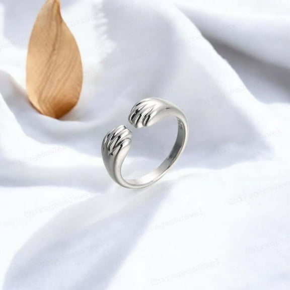 CHIRAGEMSJEWEL Cat Paw Ring, Open Paw Cut Ring, 925 Sterling Silver - Ring Man Women Ring, Handmade Ring, Gift for Cat Lover
