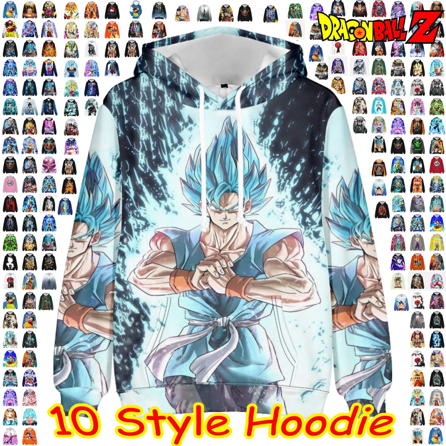 Dragon Ball Son Goku Casual Printed Hoodies Sweaters Unisex,Size 4XL -  Walmart.com