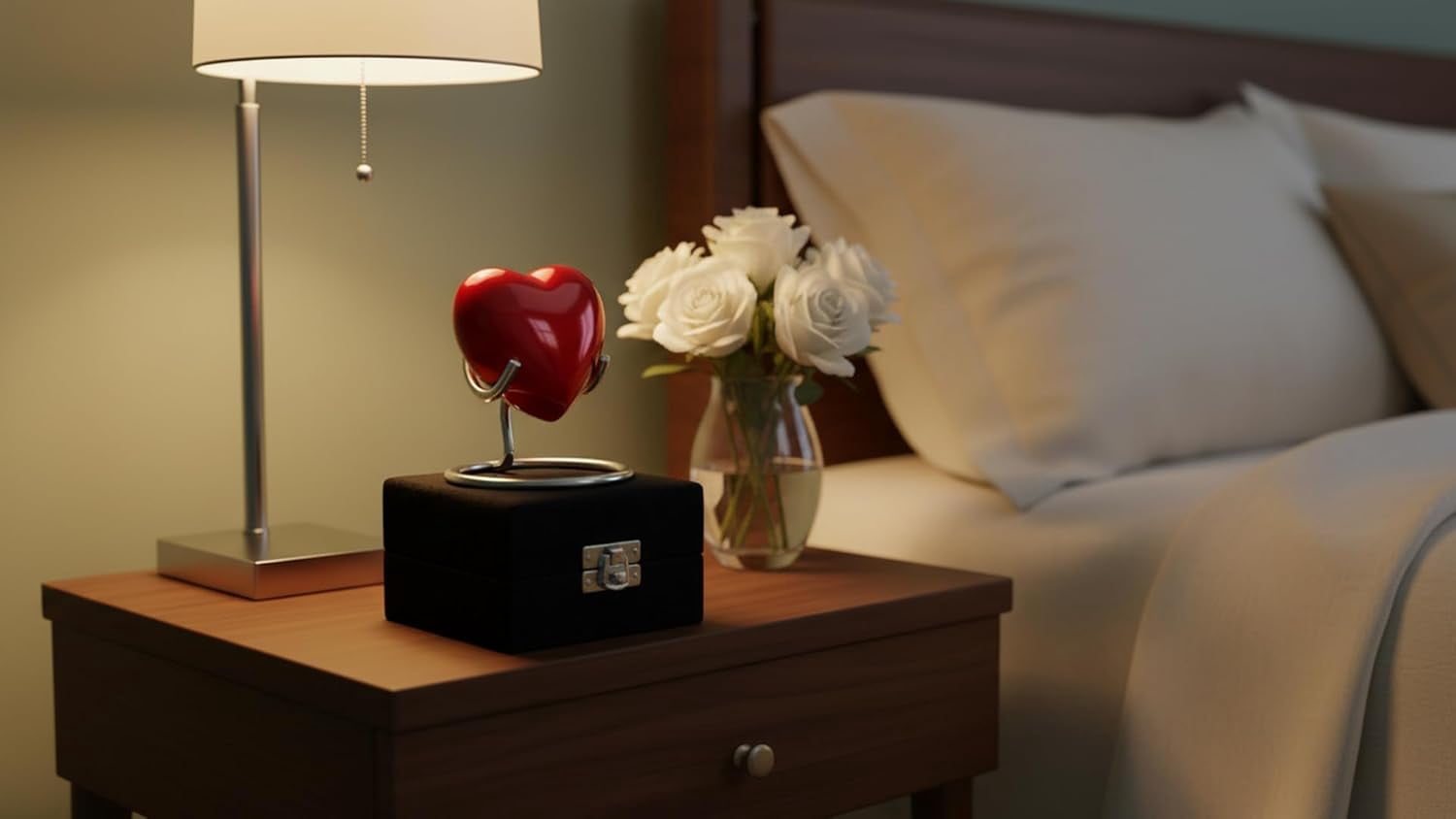 Red Heart Cremation Urn - Heart Keepsake Urn for Human Ashes with Premium Box & Heart Urn Stand - Small Handcrafted Red Urn for Ashes - Small Heart Shaped Urn - Perfect Mini Urn for Your Loved Ones