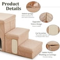 thumbnail image 3 of Escalones para Perro Flashing Fire de 3 Peldaños con Almacenamiento y Condo Beige, 3 of 7