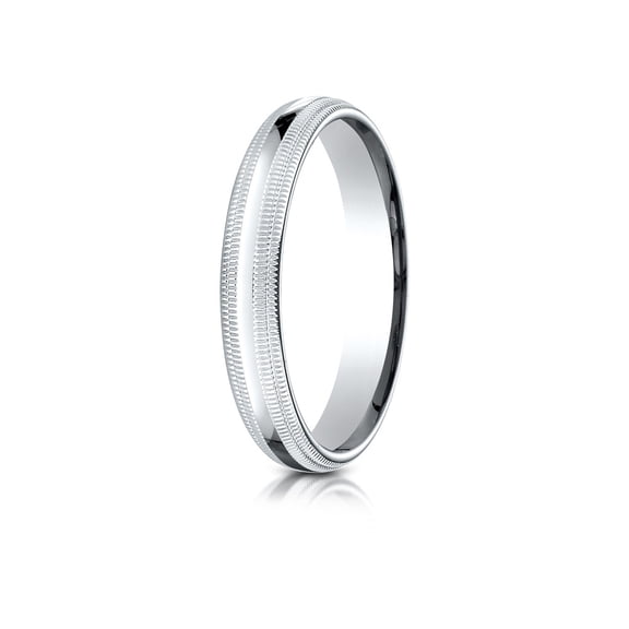 Benchmark� 18k Gold 4mm Slightly Domed Standard Comfort-fit Wedding Band / Ring With Double Milgrain