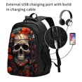 thumbnail image 2 of Daiia Vintage Butterfly Flower Skull Pattern USB Charging Backpack for Men and Women, Anti-Theft Backpack,Travel Backpack,School Backpack,College Backpack,Laptop Backpack, 2 of 7
