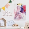 thumbnail image 6 of FMSHPON Eiffel Tower Rainbow Tie Dye Clipboard Hardboard Wood Nursing Clip Board and Pull for Standard A4 Letter 13x9 inches, 6 of 7