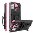 thumbnail image 1 of for Motorola Moto G30 Case - Heavy Duty Phone Holster with Belt Clip | with Kickstand | Shockproof, Dual Layer Protective | Drop Protection Hybrid Case for Motorola Moto G30,Pink, 1 of 10