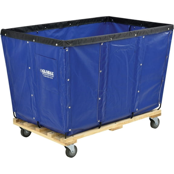 Global Industrial 20 Bushel, Blue Vinyl Basket Bulk Truck, Unassembled