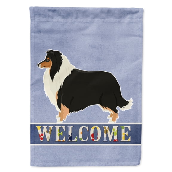 Collie Welcome Flag Canvas House Size