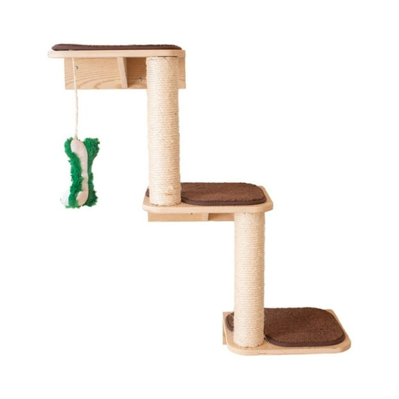 Armarkat Wall Series Cat Climber W1907C Beige Wood 3-Level Scratching Post