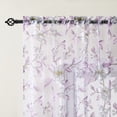 thumbnail image 2 of Muuphra Purple Burnout Floral Light-Filtering Curtains for Living Room Bedroom Girl's Room ,2 Panels,55×63", 2 of 6