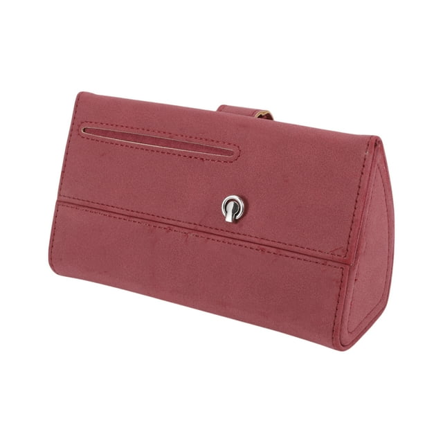 Estuche para Gafas de Sol para Coche Unique Bargains con Diseño Magnético, Estuche Universal para Parasoles de Coche, Ante/Metal Rojo 16.5x9.5cm 1 Pcs