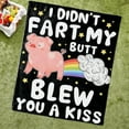 thumbnail image 3 of Atthadassi Pig I Did''t Fart My Butt Blew You A Kiss Blanket Gifts Super Soft Flannel Blankets for Bed Sofa Living Room Bed Throw Room Decor Blankets for Adults Teen Boy Girls 60"x80"- Queen Size, 3 of 6