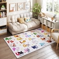 thumbnail image 5 of Janvonne Animal Alphabet Kids Area Rug - Soft ABC Learning Carpet, Non-Slip Washable Play Mat for Nursery Playroom Bedroom,5'x7',beige, 5 of 9