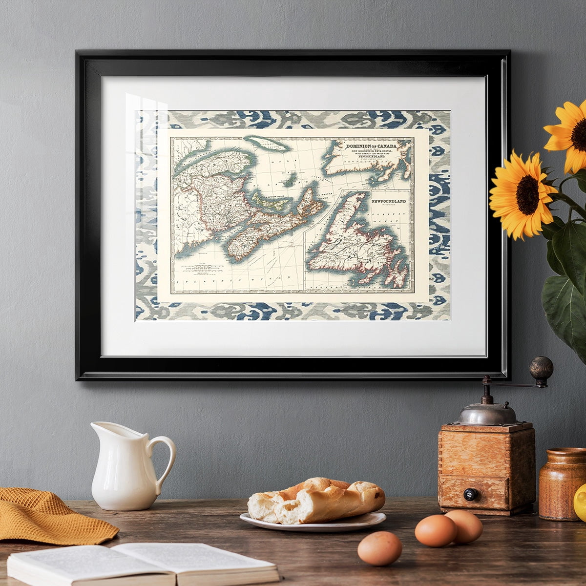 Bordered Map of Canada Premium Framed Print - Ready to Hang