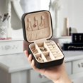 thumbnail image 2 of LQQBOX Small Jewelry Box, Small Jewelry Box Portable Jewelry Travel Organizer Display Storage Case for Rings Earring Necklace Bracelet, Gift for Women Girls, Black, 2 of 7