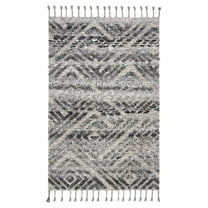 SAFAVIEH Casablanca Gorden Geometric Shag Area Rug, Charcoal, 5' x 8'