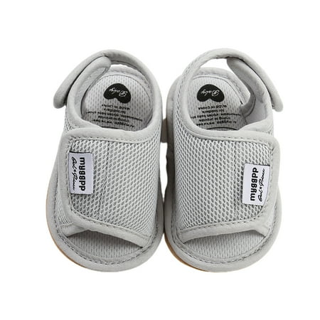 

Baby Walking Shoes Non Slip Soft Sole Open Toe Breathable Sandals for Summer(Gray 11CM (0-6Months))