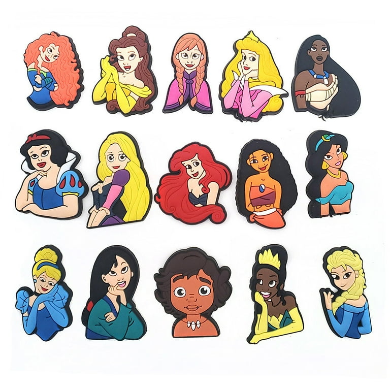 15 Pcs Snow White Croc Charms for Cartoon Shoe Sandals Decorations