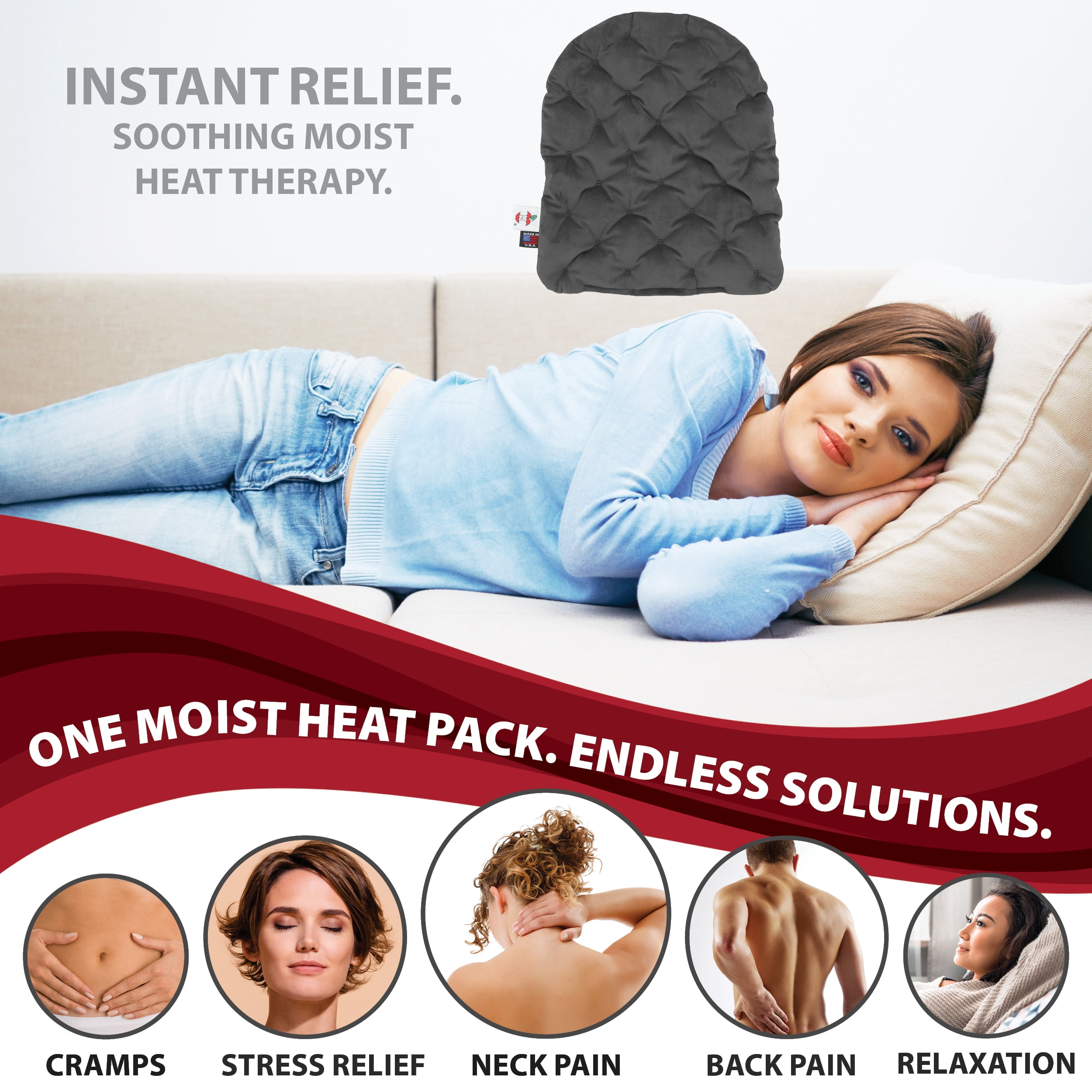 Core Products MicroBeads Moist Heat Therapy Microwave Pack - Large Heating Pad 11" X 14"