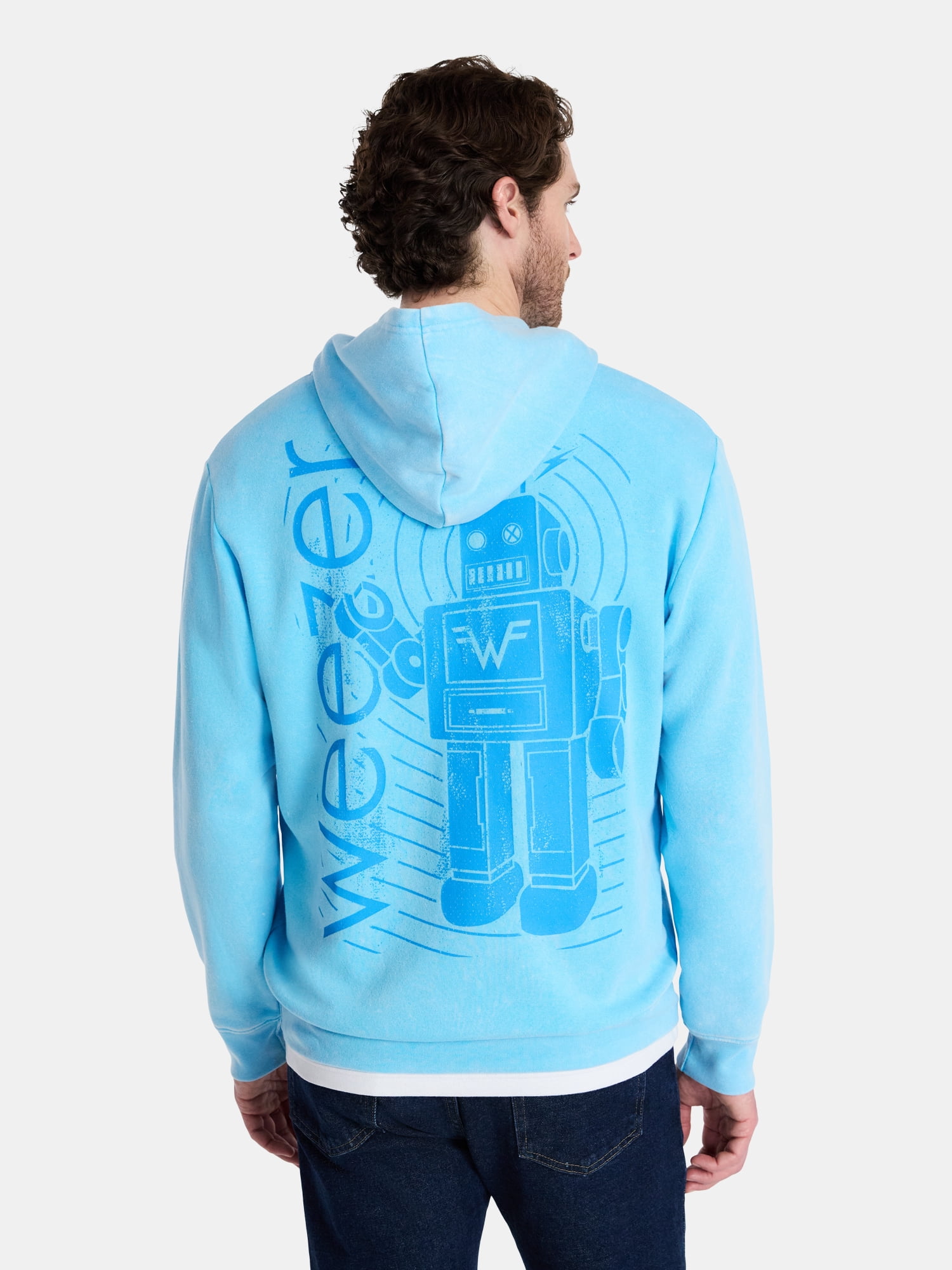 Weezer, Men's & Big Men's Graphic Hoodie with Overshoulder Print, Sizes XS-5XL