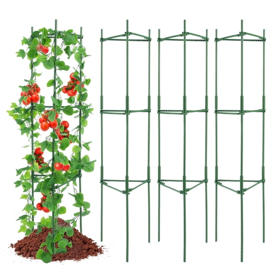 VEVOR 4 packs Tomato Cages for Garden, 63 inch Tomato Trellis Plant Stakes Support, Stackable Tall Plant Support Cage, for Raised Garden Bed, Vegetables Flowers and Climbing Plants