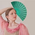 thumbnail image 5 of Iliya Pattern Folding Dance Wedding Party Lace Silk Folding Hand Color Fan, 5 of 5