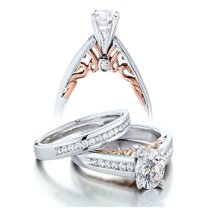 1 Carat Vintage Round Diamond Wedding Ring Set for Her in White Gold