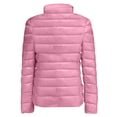 thumbnail image 3 of Hogleaql Women’s Ultra Light Down Packable Jacket Comfy Long Sleeve Full Zip Stand Collar Quilted Coat Warm Water-Repellent Puffy Jacket with Pockets Winter Outerwear Pink L, 3 of 4